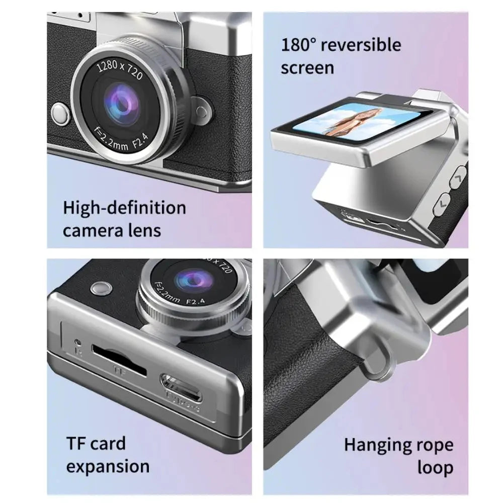 Ourlife Thumb Keychain Camera 1.47 Inch Flip Screen Retro CCD Mini Digital Camera HD Very Small Camcorder Video Recorder