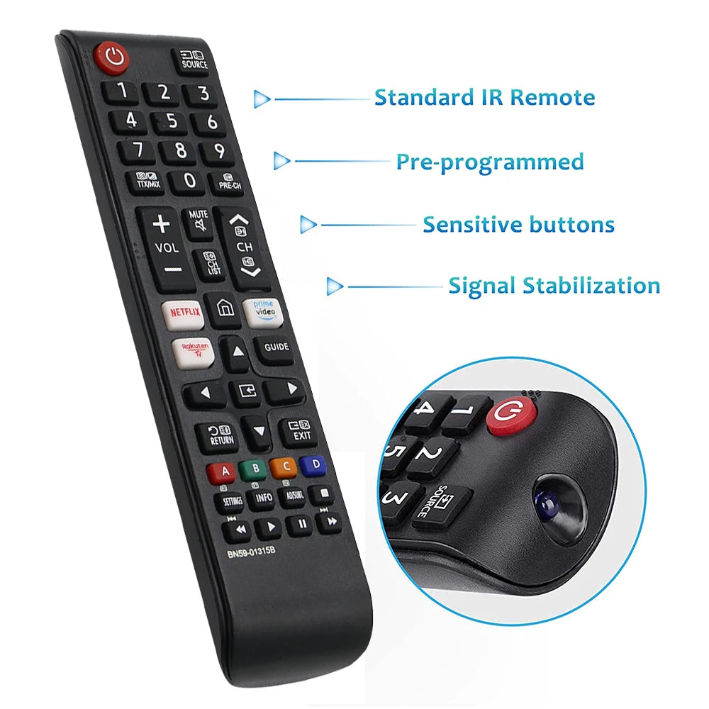 BN59-01315B Replaced Remote Control fit for Samsung TV UE43RU7105 UE43RU7179