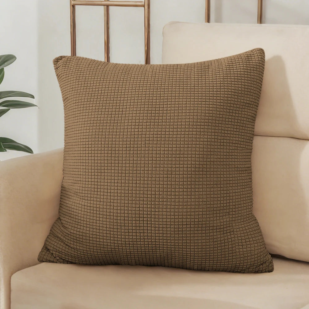 40x40 45x45 50x50 Solid Color Jacquard Pillow Cover for Sofa Office Waist Cushion Cover Home Decorative Pillowcase Decoration