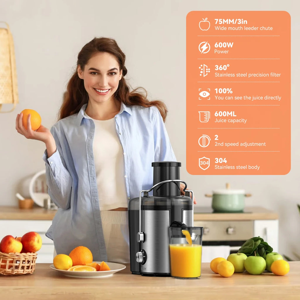 Sejoy Compact Fruits Juicer,Juice Extractor Machine Multiple Safety