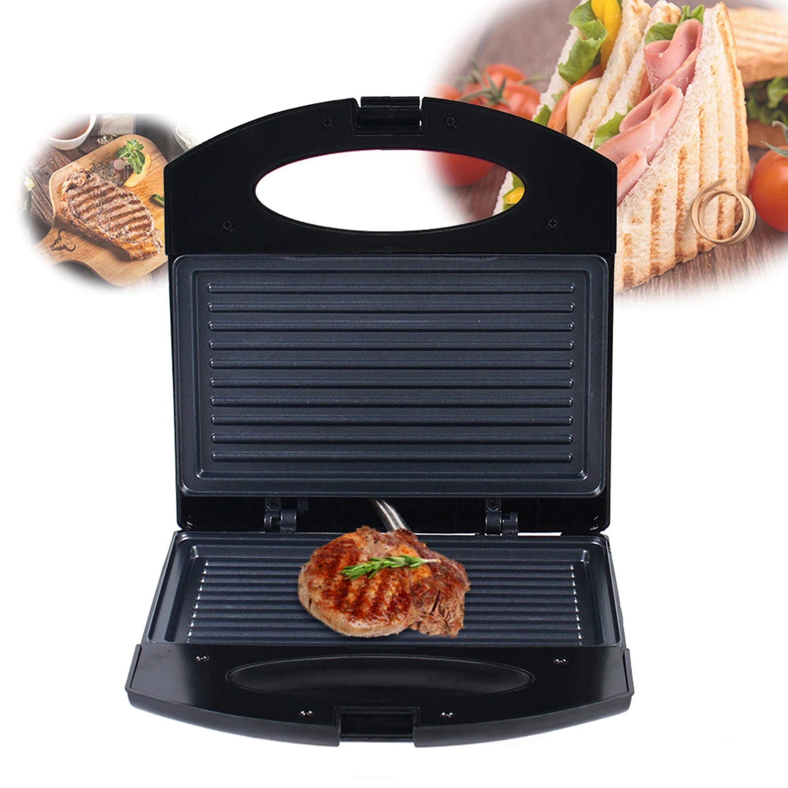 Automatic Double-Sided Steak Grill 850W Non-Stick Electric Baking Pan for Household Quick Cooking