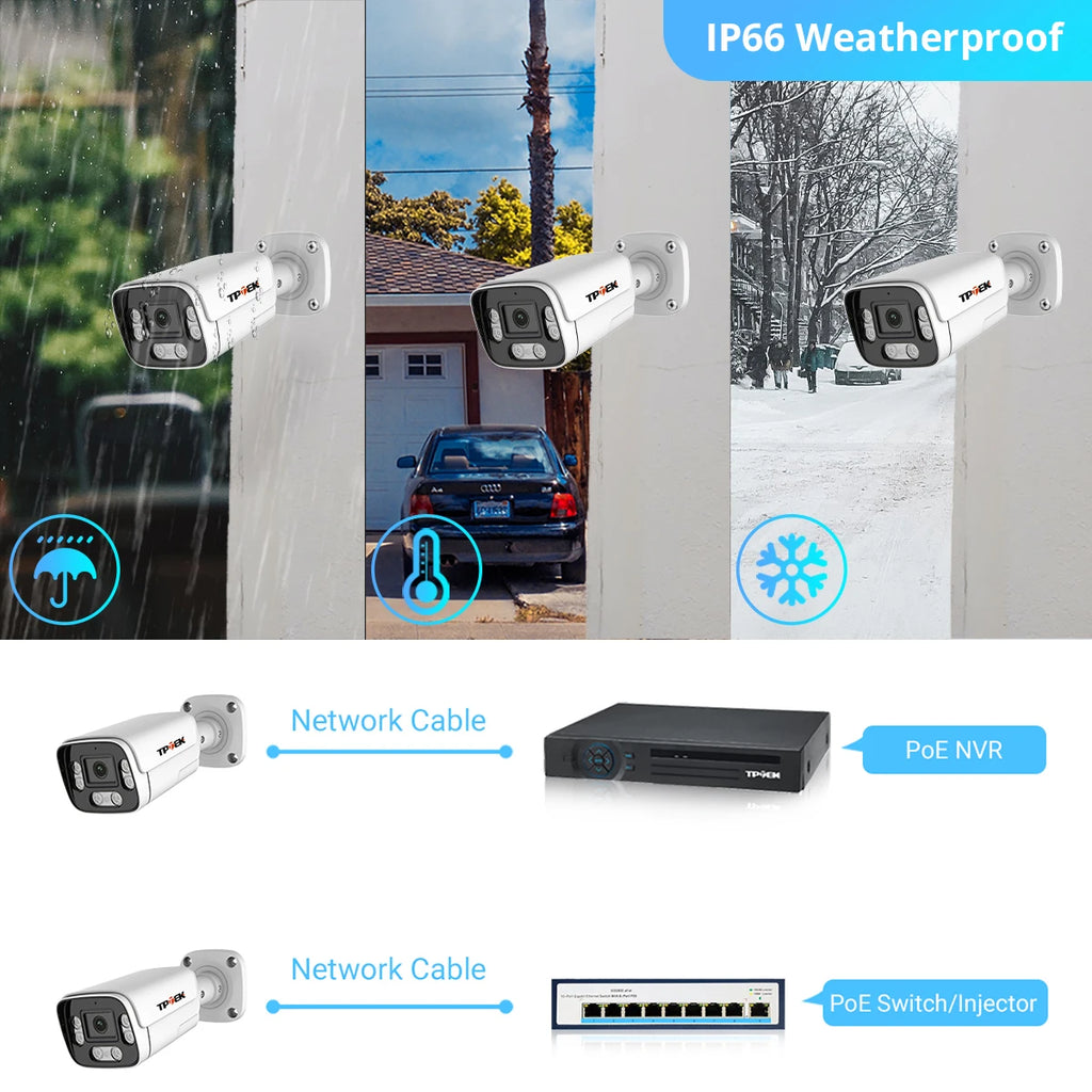 4K 8MP PoE Video Surveillance IP Camera 5MP Two Way Audio Support