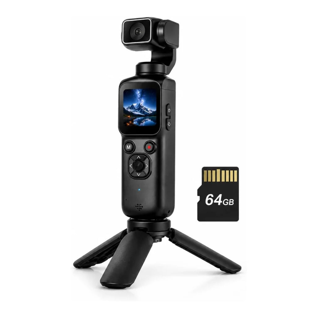 4K Pocket Vlogging Camera, With 64GB Memory Card, 75MP Digital Camera