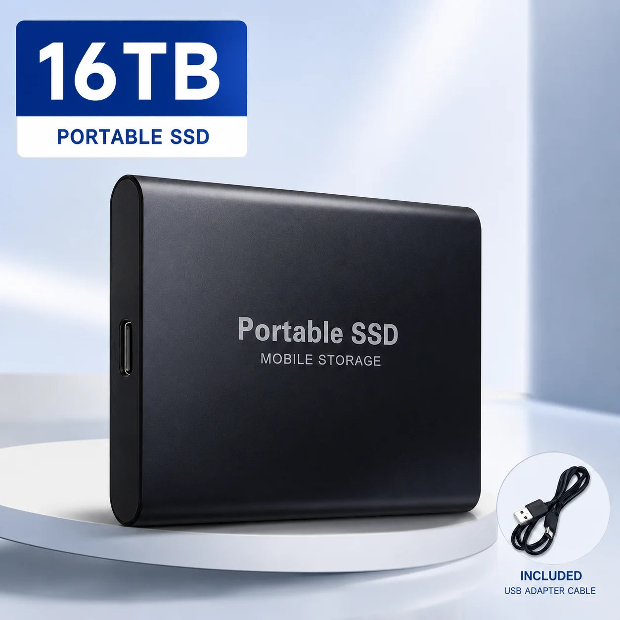2TB Fast Portable Hard Drive External SSD Hard Disk USB Type-C High-Speed Storage for Laptop/Mac/PC