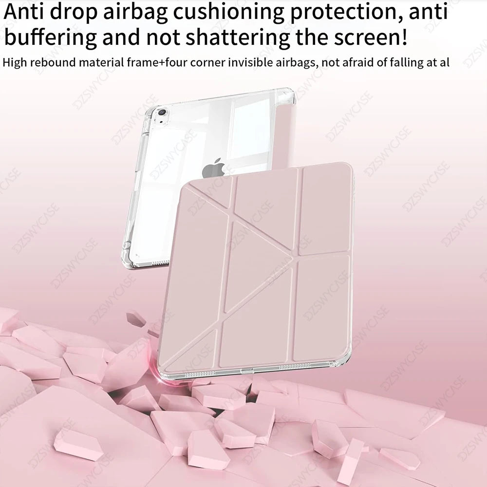 Case for iPad 10th 10.9 A16 11th Gen, Air 11 M2 3 4 air 10.9, Pro 11 M5, 9/8/7th 10.2, 5/6th 9.7, mini 6/7 Y-Shaped Stand Cover