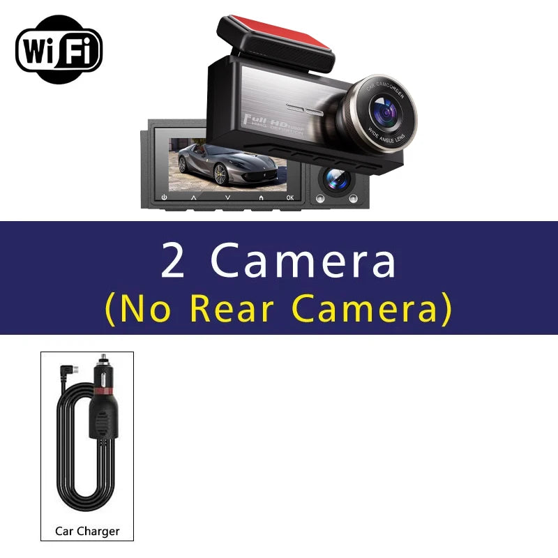 3 Channel Dash Cam HD 1080P Wifi Inside Vehicle Car DVR