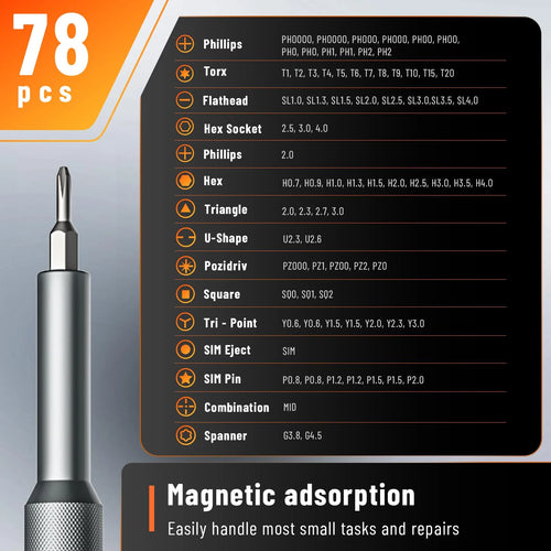 42/80 in 1 Precision Screwdriver Set with Magnetizer/Demagnetizer for Phone Computer Watch Laptop Doorbell Eyeglass  Electronic