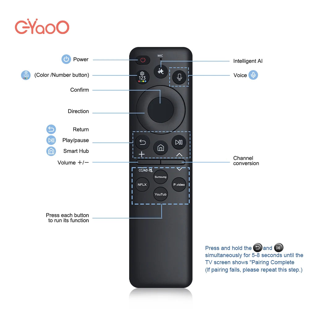 BN59-01480A Solar Voice Remote Control Suitable For Samsung Smart TVs Rechargeable Solar Voice Remote Control For Q80 QN85 QN90