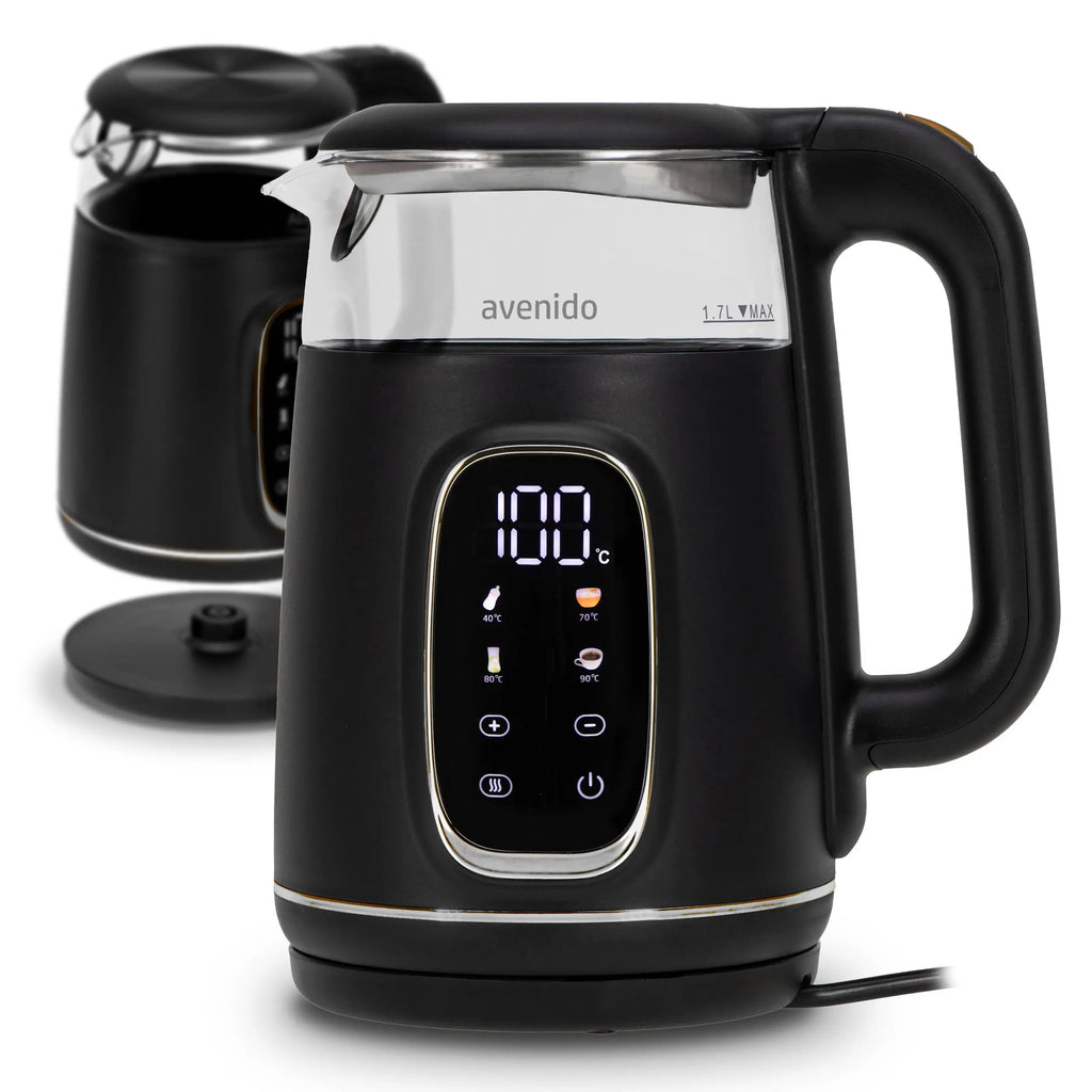 1.7 Litre Electric Glass Kettle Temperature Control Rotating Base
