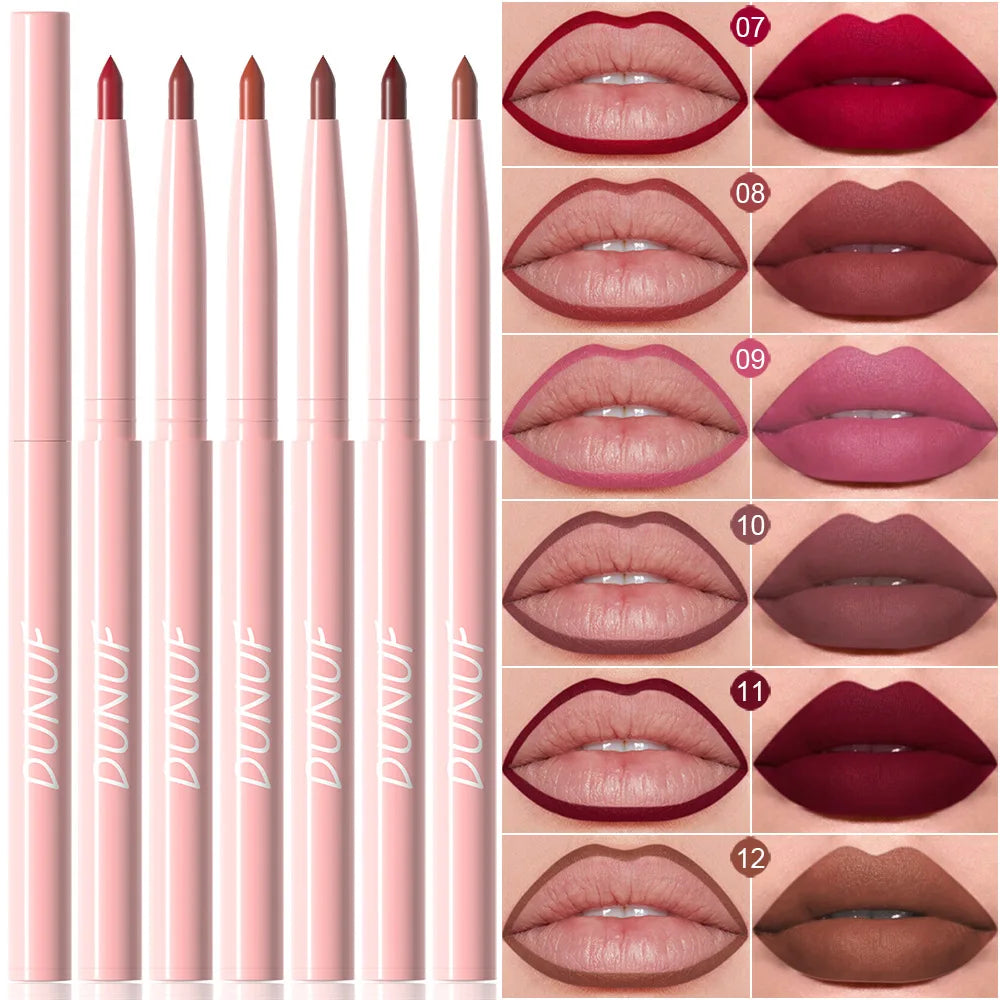 Multi Color Matte Lip Liner Crayon, Velvet Waterproof Lip Pencil