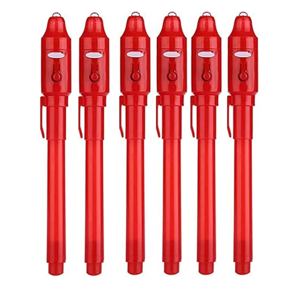 4-12pcs Invisible Ink Pen Spy Pen with UV Light Magic Marker