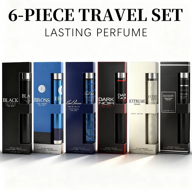 6-Piece Travel Set, Men's and Women's Eau De Toilette Spray, Long-Lasting Fragrance,