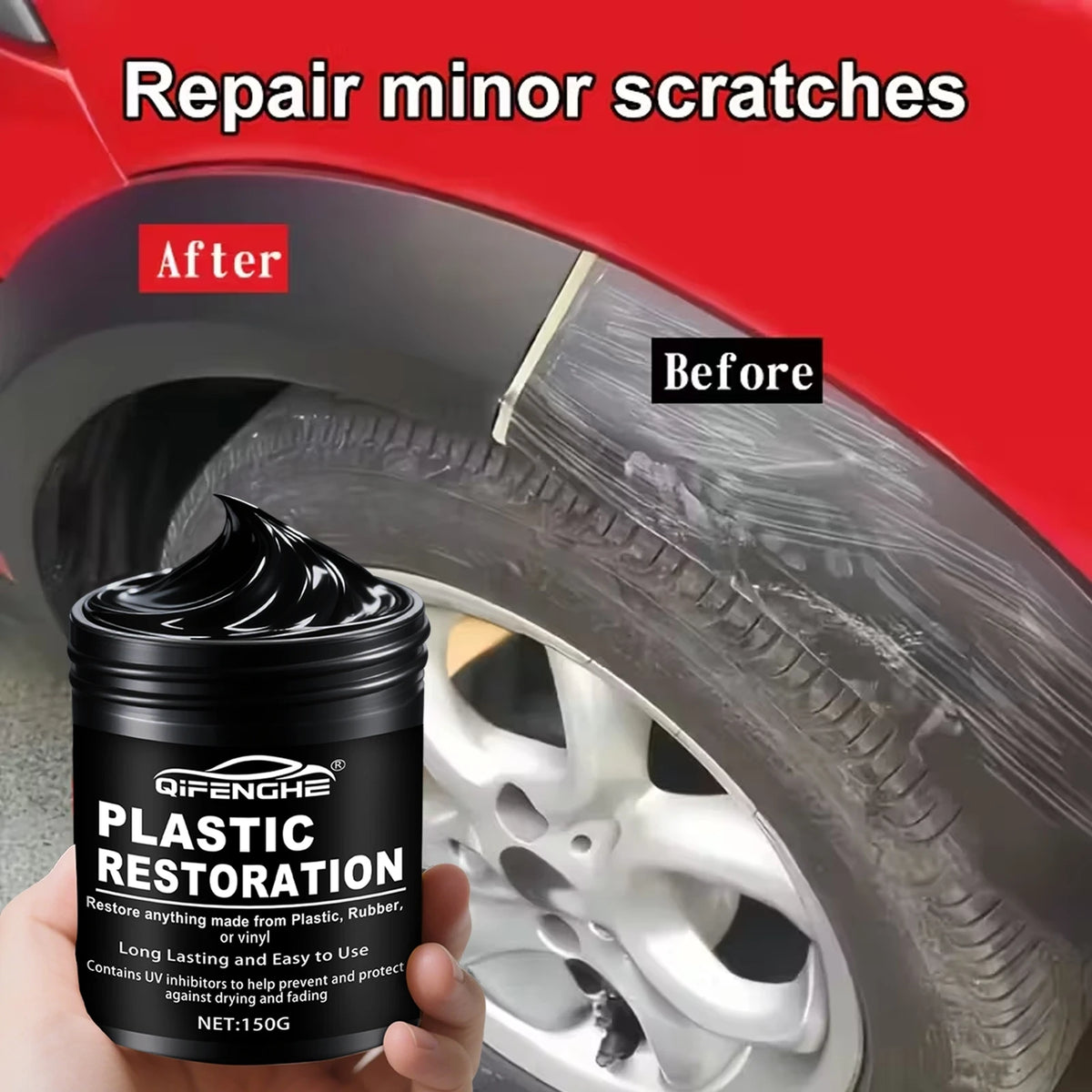 Car Plastic Restorer Polish Paste 150g - Tire, Interior & Bumper Shine & Protection