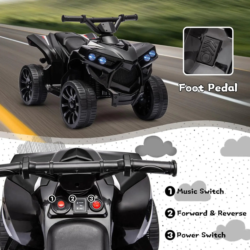 6V Ride on Toy, Kids ATV 4 Wheeler with 1.8MPH Max Speed