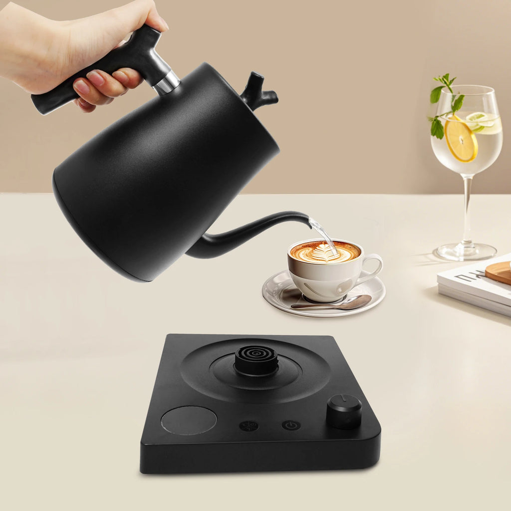 1L Electric Kettle 1KW 104-212°F LED White/Black Electric Coffee Kettle Water Heater Dry-Boil Protection 3 Ventilated Holes