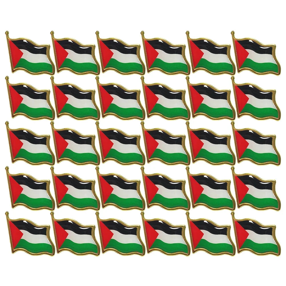 5-80Pcs Palestine Metal Flag Lapel Pin Badges For Clothes Backpack Brooch Delicate Souvenir Badge Pin Palestinian Brooch Gifts