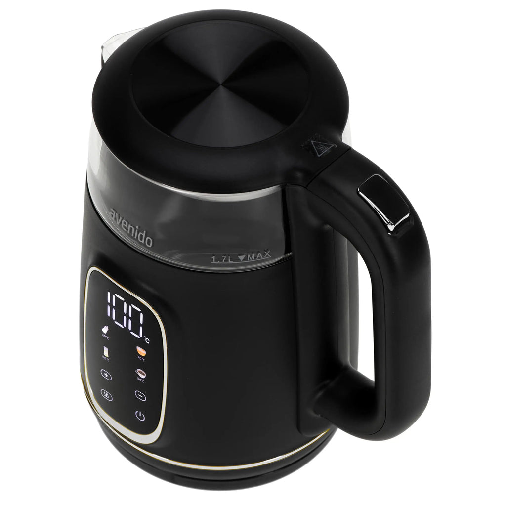 1.7 Litre Electric Glass Kettle Temperature Control Rotating Base