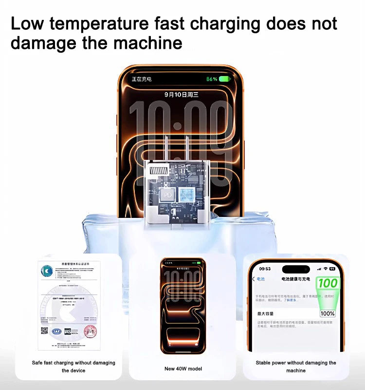 PD 40W For iPhone 14 Pro Max Fast Charger For iPhone 16 17 15 13 12 11 Pro Max