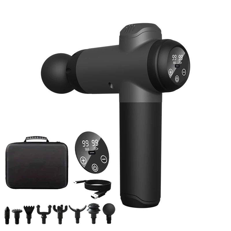 6/99 Speeds Massage Gun Deep Tissue, Back Massager Gun for Athletes Muscle Massage Gun for Body with 4/8 Massage Heads