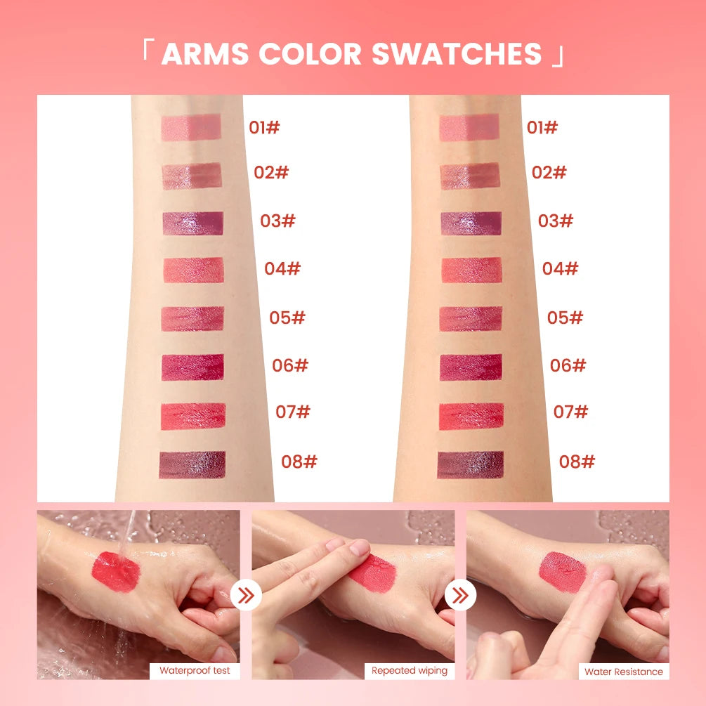 QIBEST Watery Gloss Lip Glaze Moisturizing Long Lasting