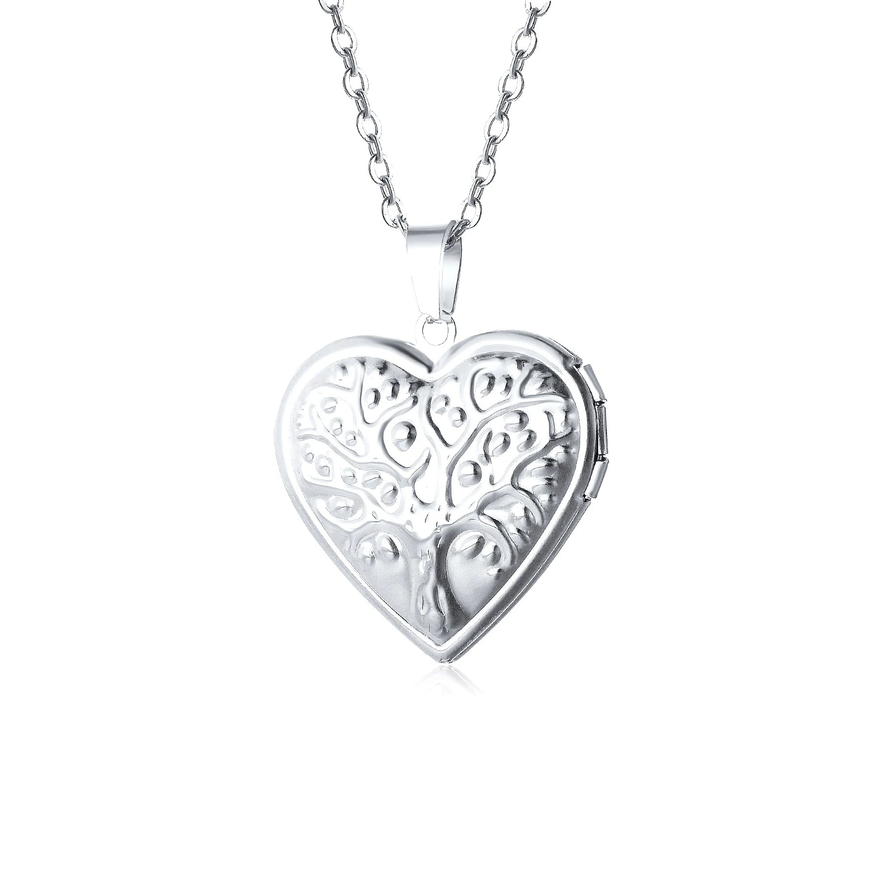 Fashion Stainless Steel Love Heart Locket Pendants Can Place Photos Necklace For Friend Family Customized Jewelry Gifts