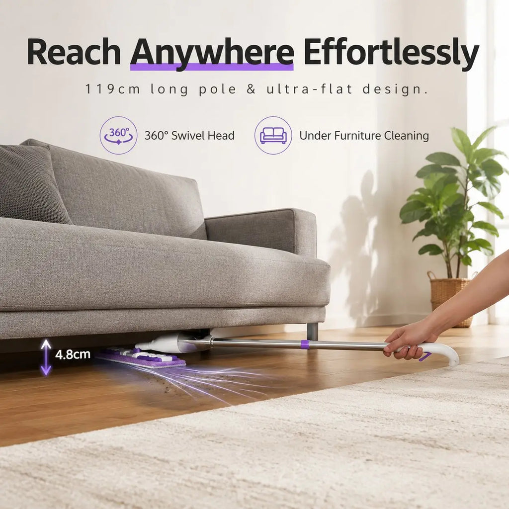 2 in 1 Spray Mop with 5 Microfiber Pads Wet & Dry Use Mop No Hand Washing