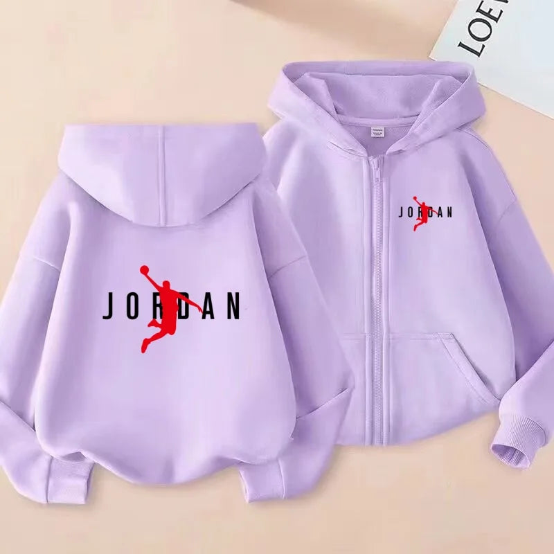 kids Autumn Winter Sweatshirt Basketball Charming Clothing Zipper Style Hoodie Girl Boy