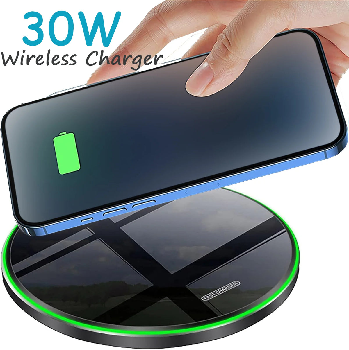30W Wireless Charger Pad for iPhone , Samsung S26 Xiaomi
