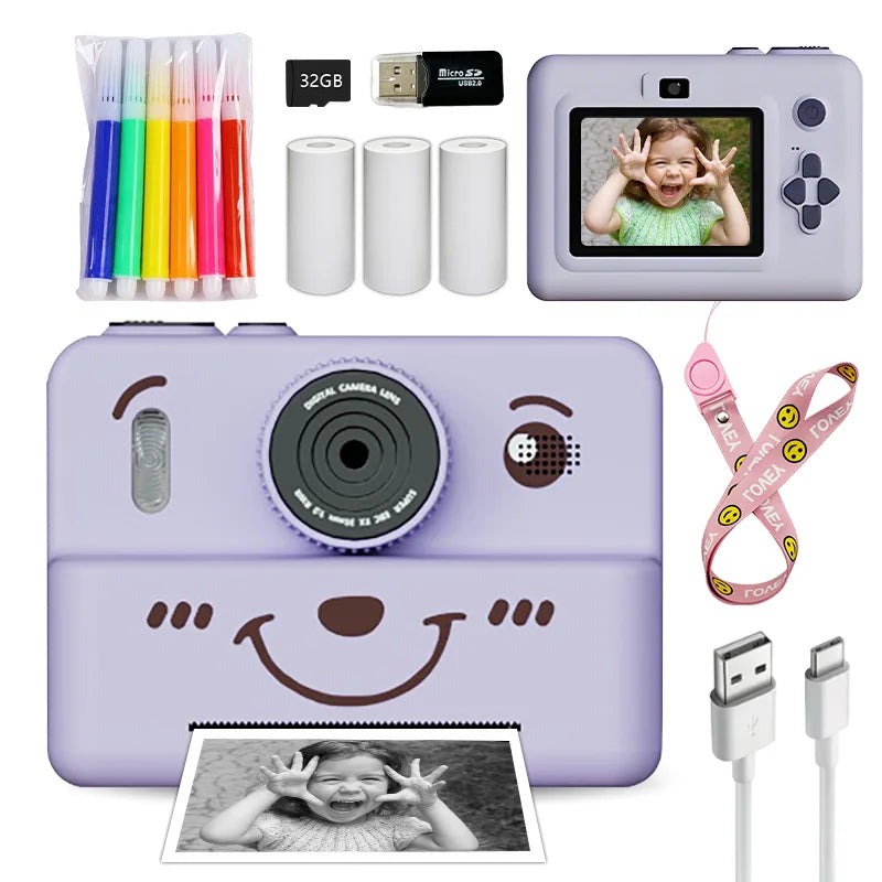 Kids Digital Camera With Instant Print Mini Printer 2.8inch Video Portable Thermal Instant Photo Print Kids Camera With Printer