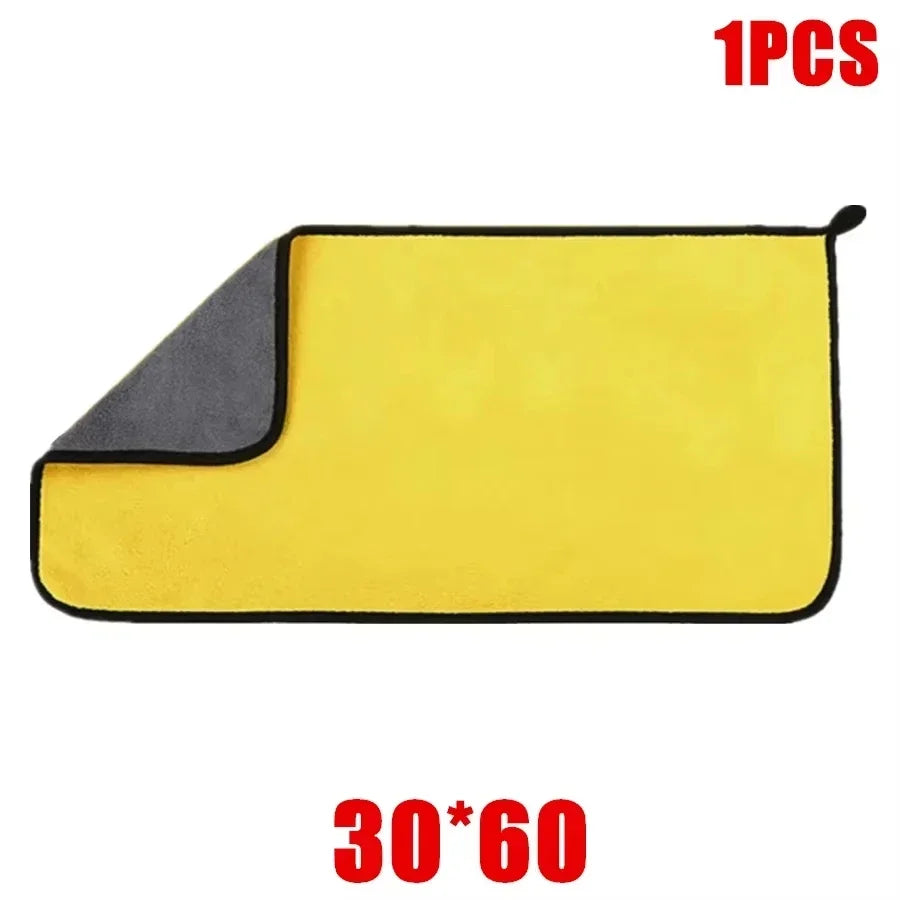 Double Layer Wash Cloth Microfiber Car Cleaning Towels 30X60cm 1/2/3/6/10pcs