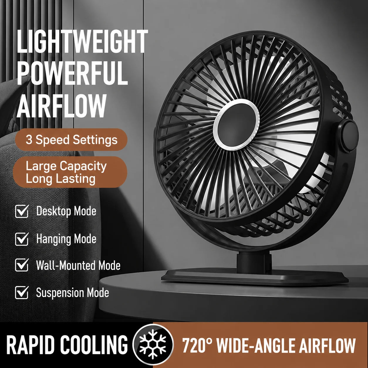 Multifunctional Mini Clip Fan USB Powered Low Noise Desktop Hanging Fan Summer Personal Cooling Ventilador