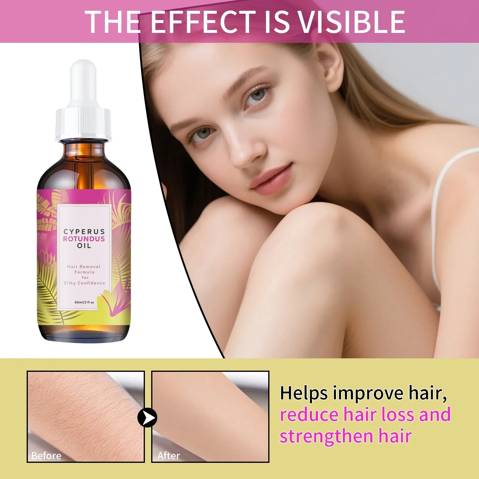 1-20 Pcs Natural Hair Growth Inhibitor Oil - Long-Lasting Reduction with Jojoba & Almond Oil for Smooth, Silky Skin.