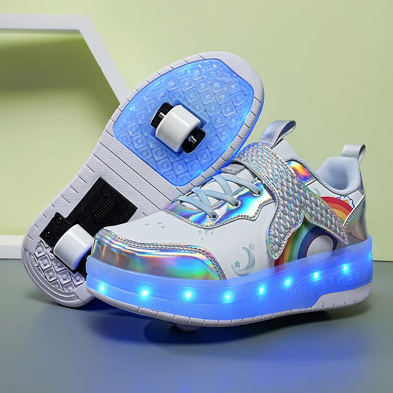 Children's Roller Shoes with LED Light Up 2 Wheels