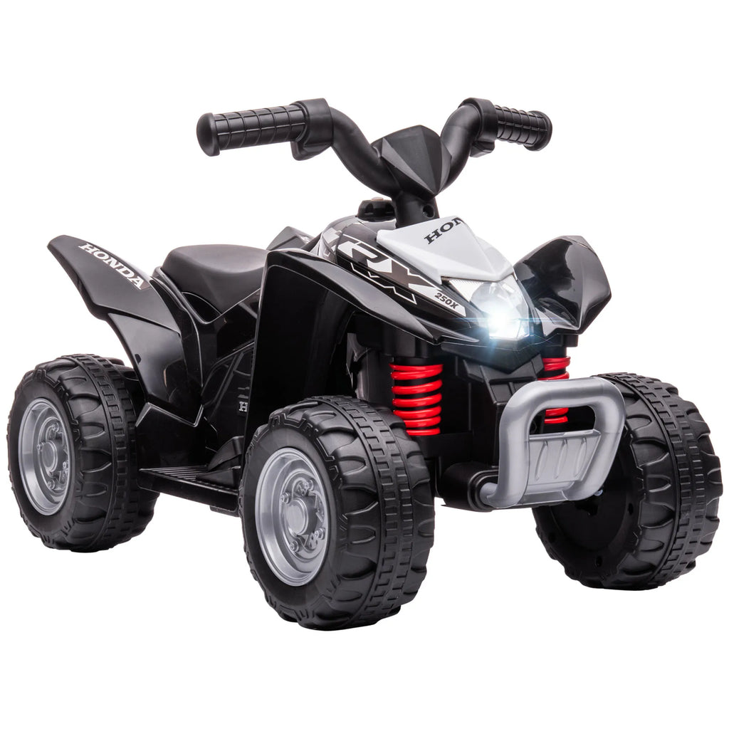 6 V Electric Quad for Children, LED Headlight, Horn, Ergonomic Handle and Seat, Suitable for Children Aged 1.5 to 3 Years Weighing No More Than 25 kg, Black