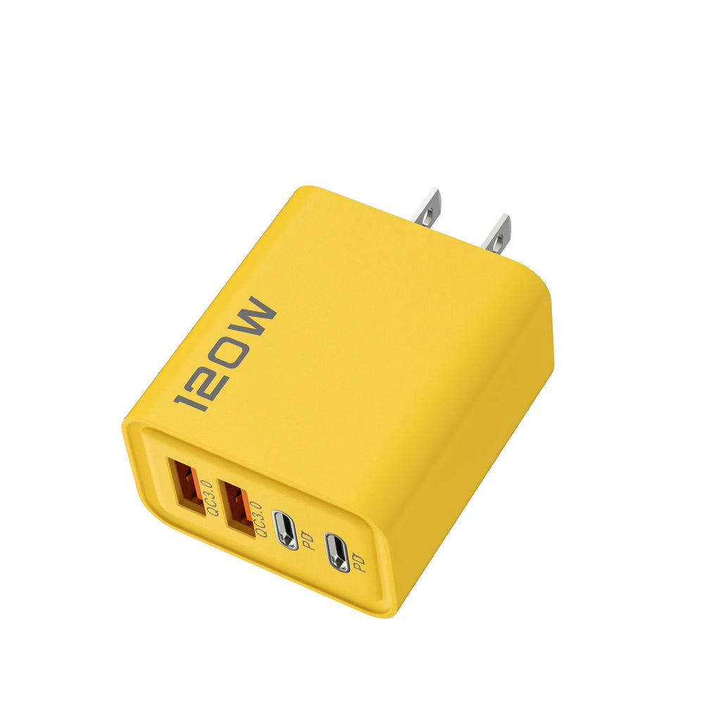 4 Port 120W USB C Fast Charger Data Cable For iPhone Samsung Xiaomi Huawei EU US UK Plug Travel