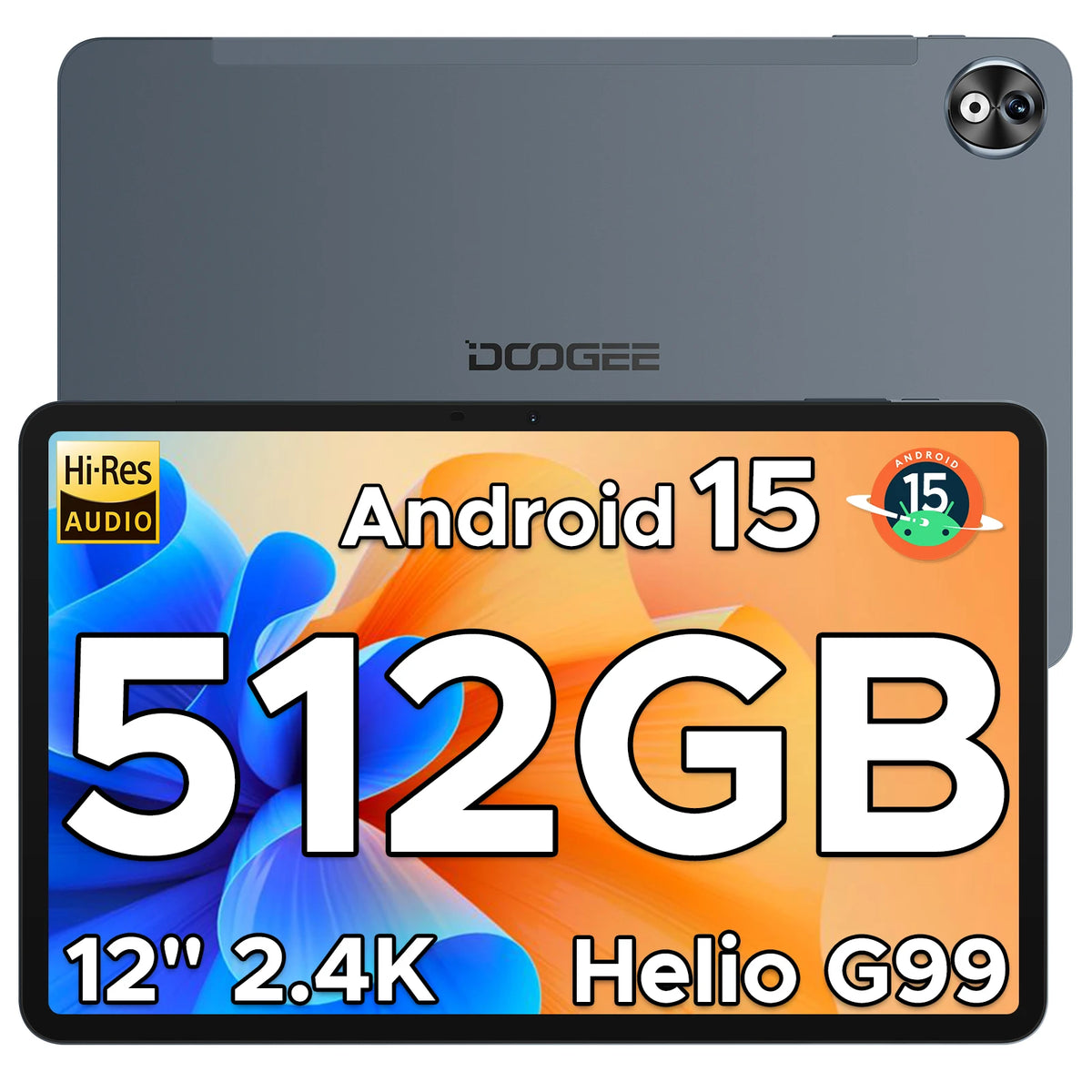 DOOGEE T40 Pro Tablet 20GB 512GB 12" 2.4K Display Helio G99 10800mAh Battery Quad Speaker 7.6mm Ultra-thin Android 15 Smart Pad