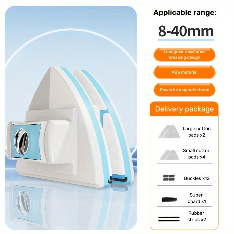 6-Speed Adjustable Magnetic Window Cleaner Double-Sided Glass Wiper with Built-in Water Tank Automatic Spray Window Cleaning