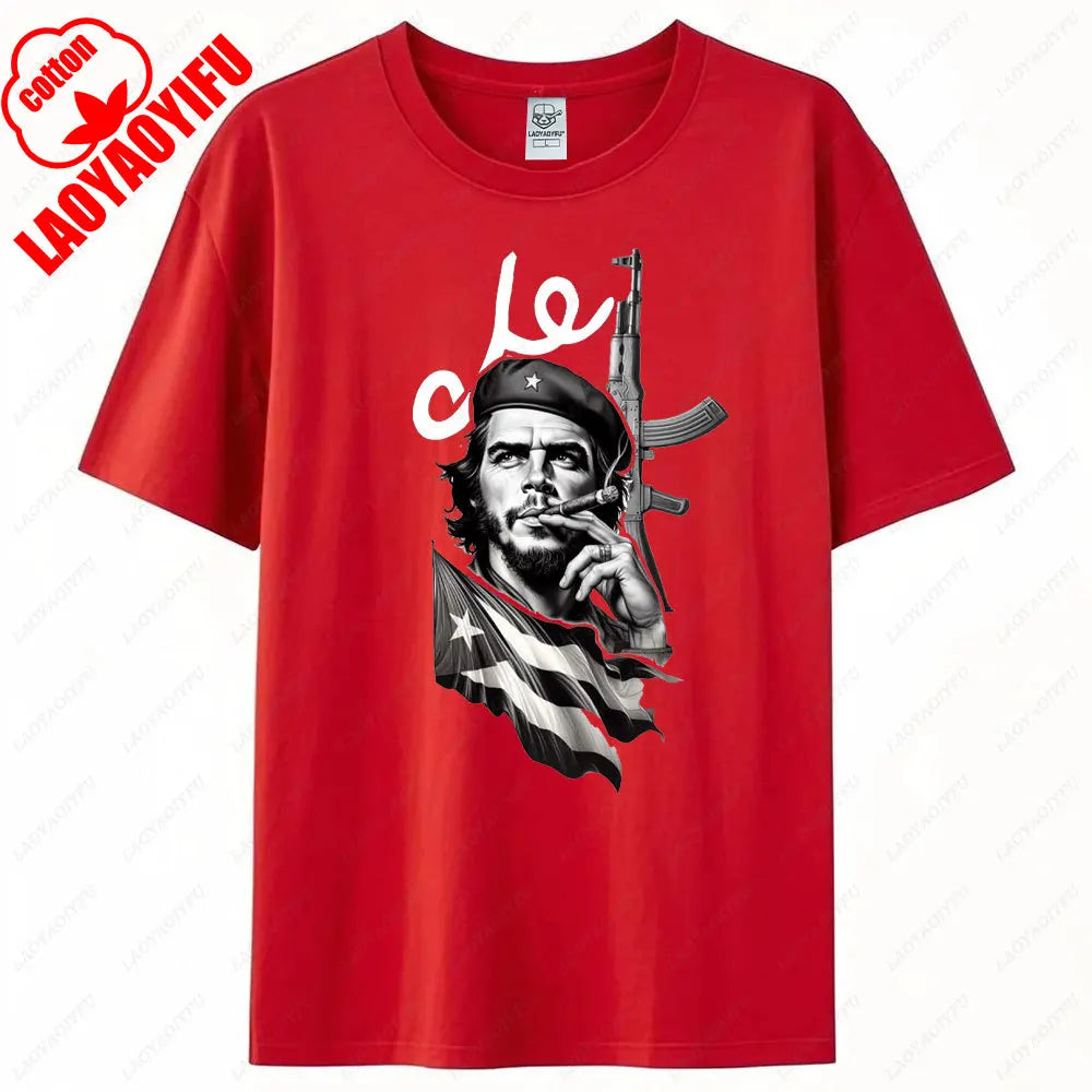 Che Guevara Shirt Rebel Cuban Shirt Guerrilla Revolution TShirt Casual Short Sleeve Men High Quality Tee Cotton Loose Tops