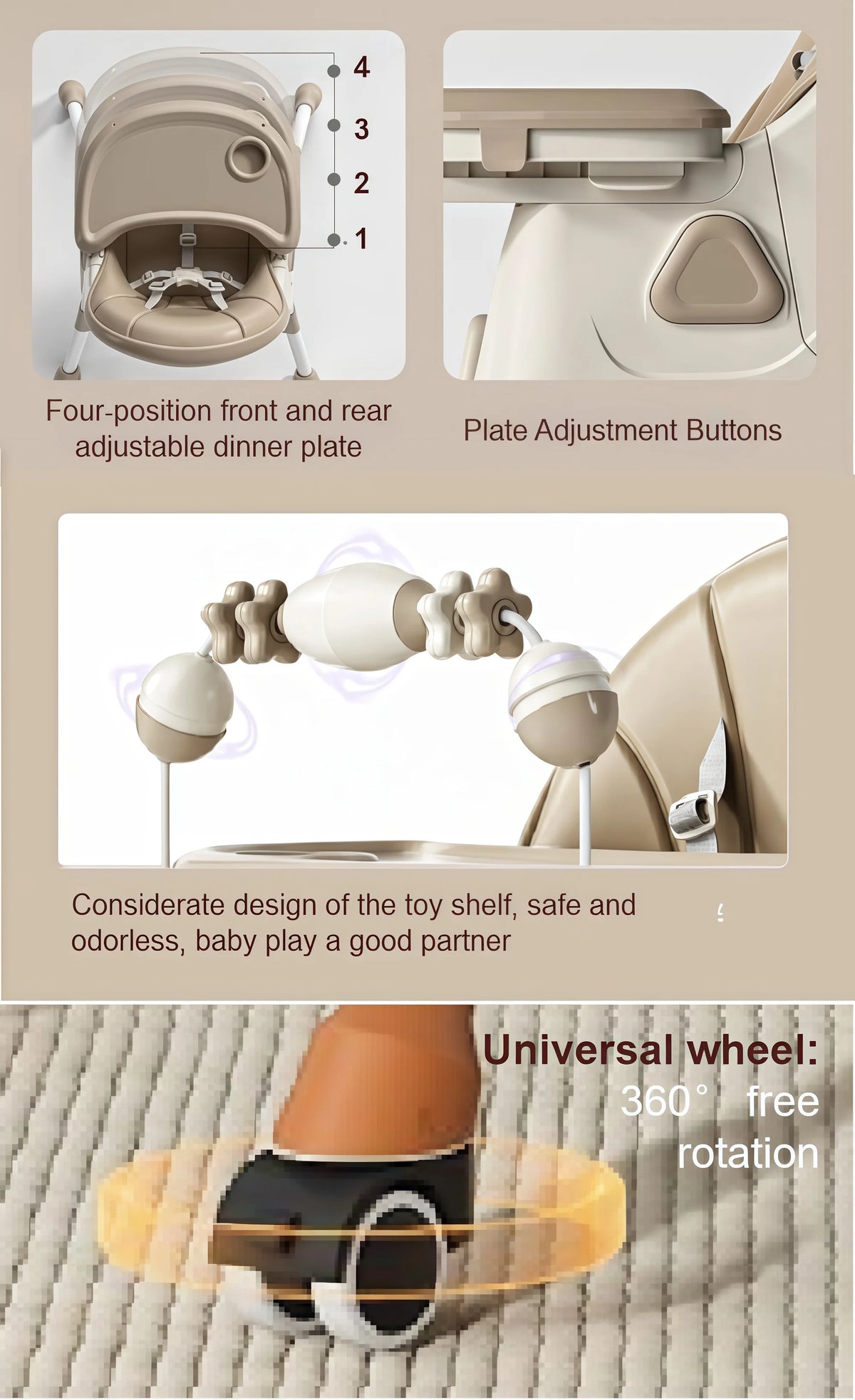 Baby High Chair Toddler Chair Baby Feeding Chair Baby Dining Table