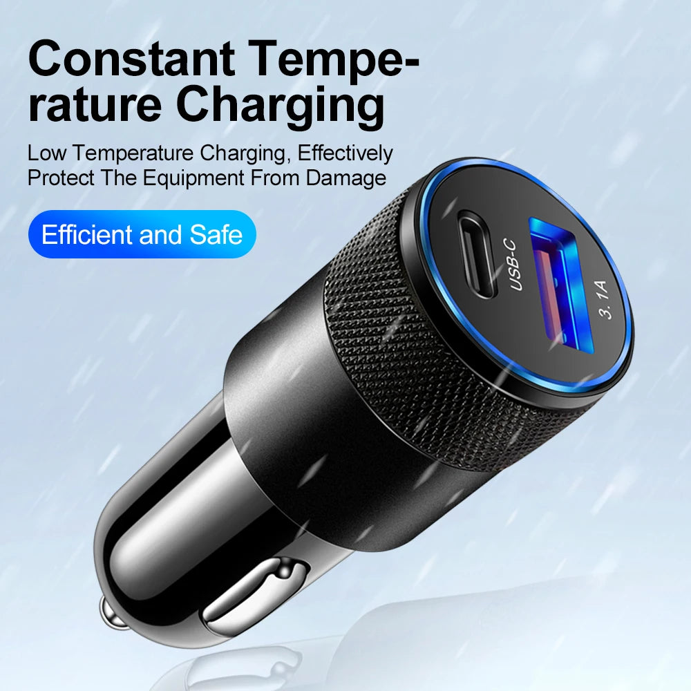 Dual Ports Fast Charging Mobile Phone Type-C Adapter PD 12W USB