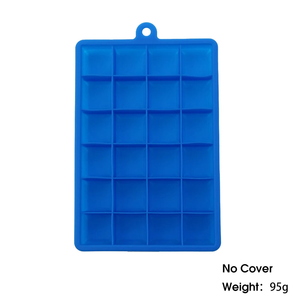 With Lid / No Lid 24-Hole Silicone Ice Tray Square Box Auxiliary