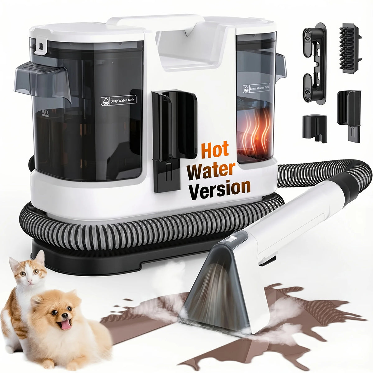 Lubluelu V8 Instant Heated Function Carpet Cleaner Machine 15Kpa