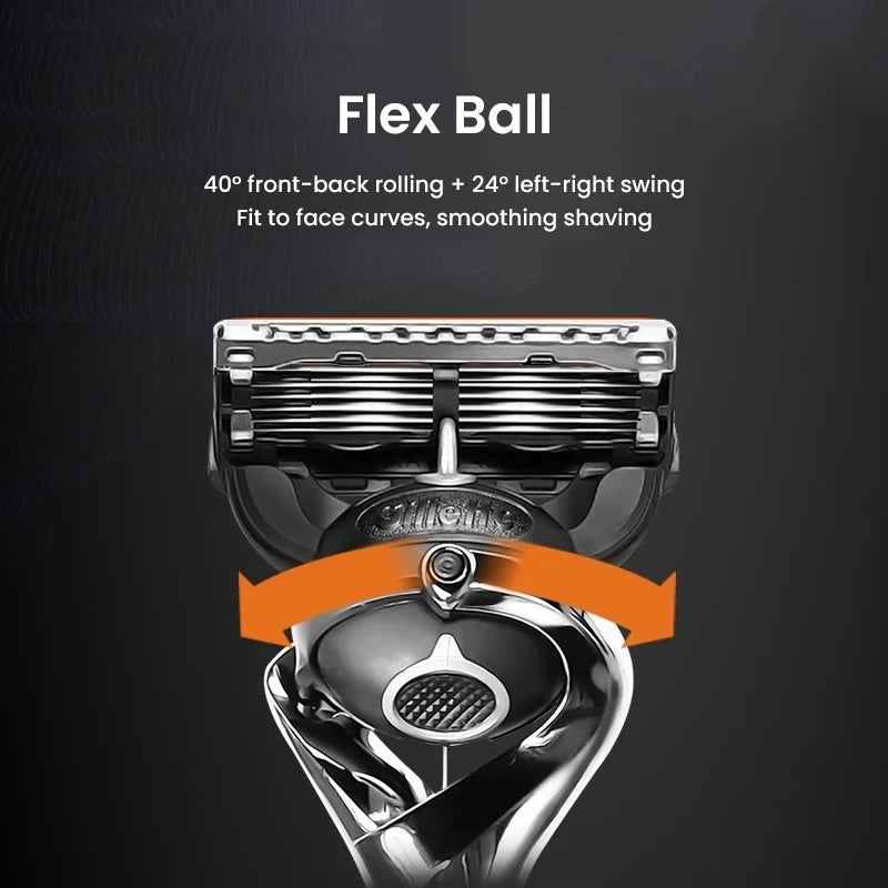 New Professional Five Layer Fusion Shaver with Metal Handle, Suitable for Men's Manually Reusable Hair Clippers and Shaver Acces