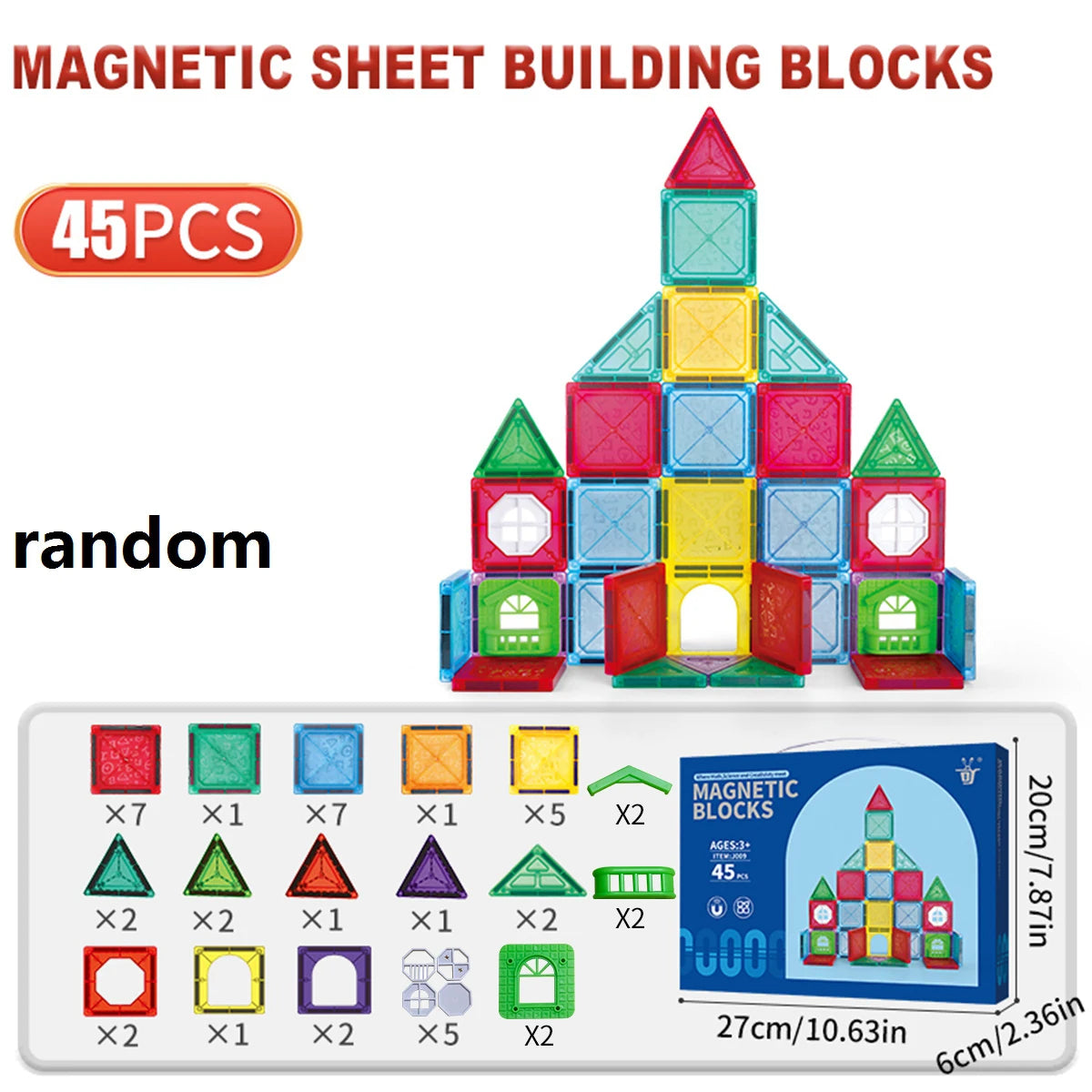 Magnetic Building Blocks Tiles Children's DIY Creative Toys for Kids Ages 3+ Year Old Boys Girls STEM Educational Sensory Gifts