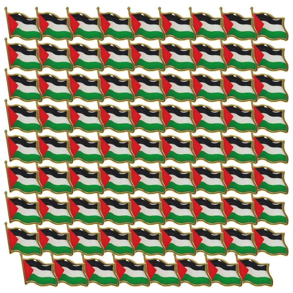 5-80Pcs Palestine Metal Flag Lapel Pin Badges For Clothes Backpack Brooch Delicate Souvenir Badge Pin Palestinian Brooch Gifts