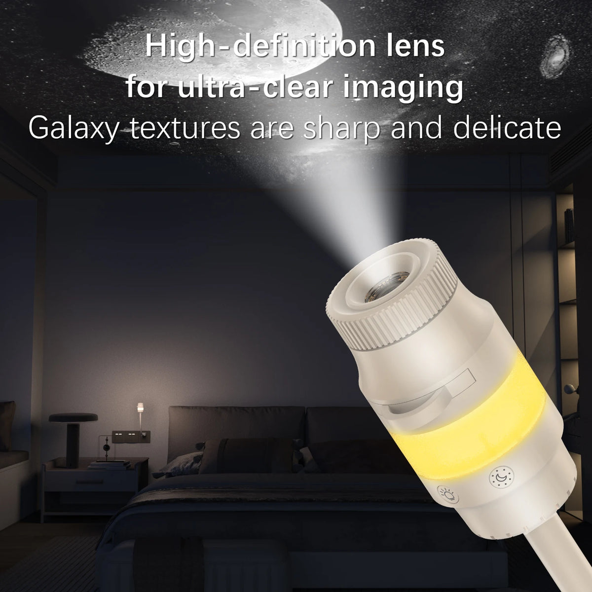 LiHangStar Smart USB Starry Sky Projector Night Light, with a Flexible Tube and 6 Projection Patterns