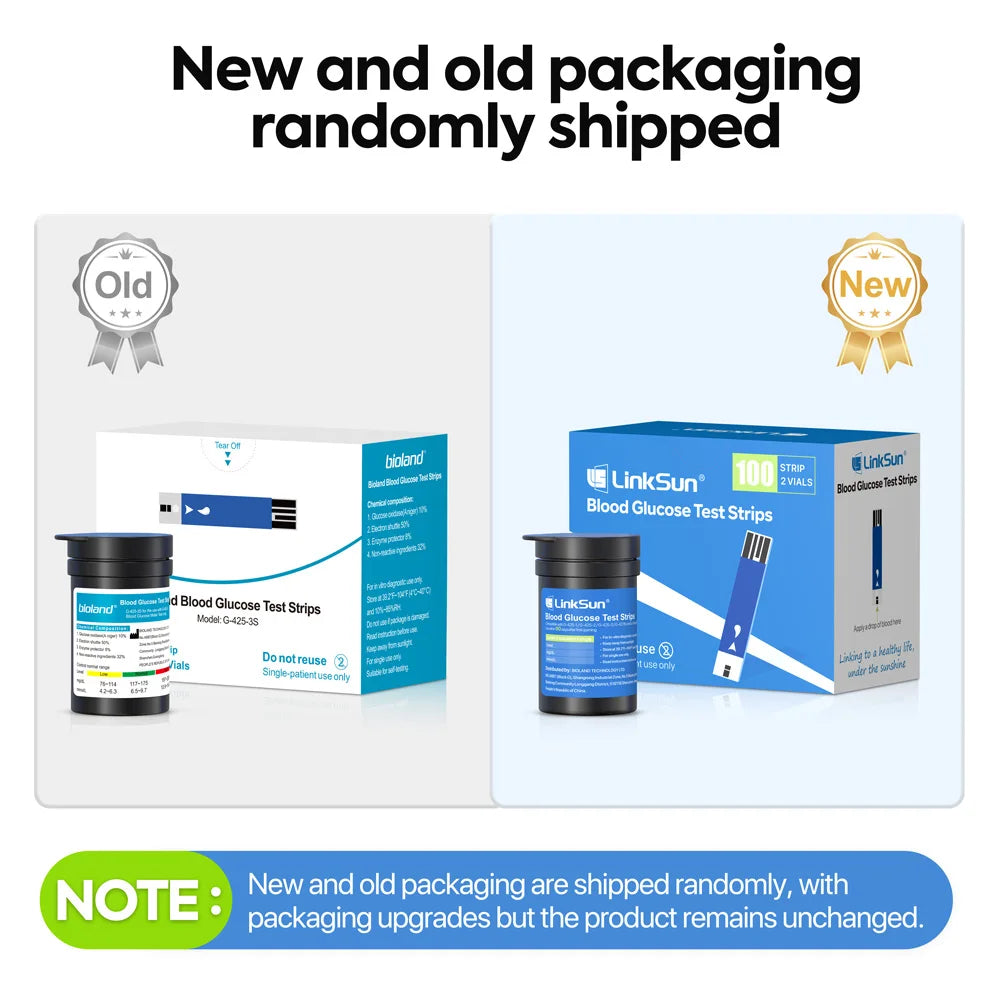 Linksun Blood Glucose Meter Test Strips and Lancets for Diabetes Accessories