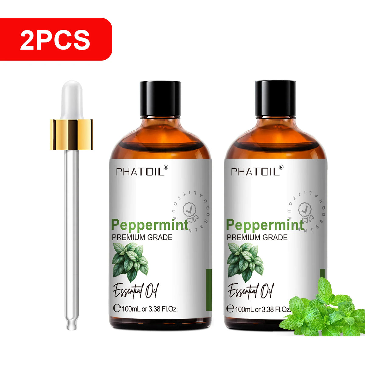 PHATOIL 100ml(3.38 fl.Oz) Eucalyptus Peppermint Tea tree Vanilla Bergamot Aromatherapy Essential Oil For Diffuser,Candle Making