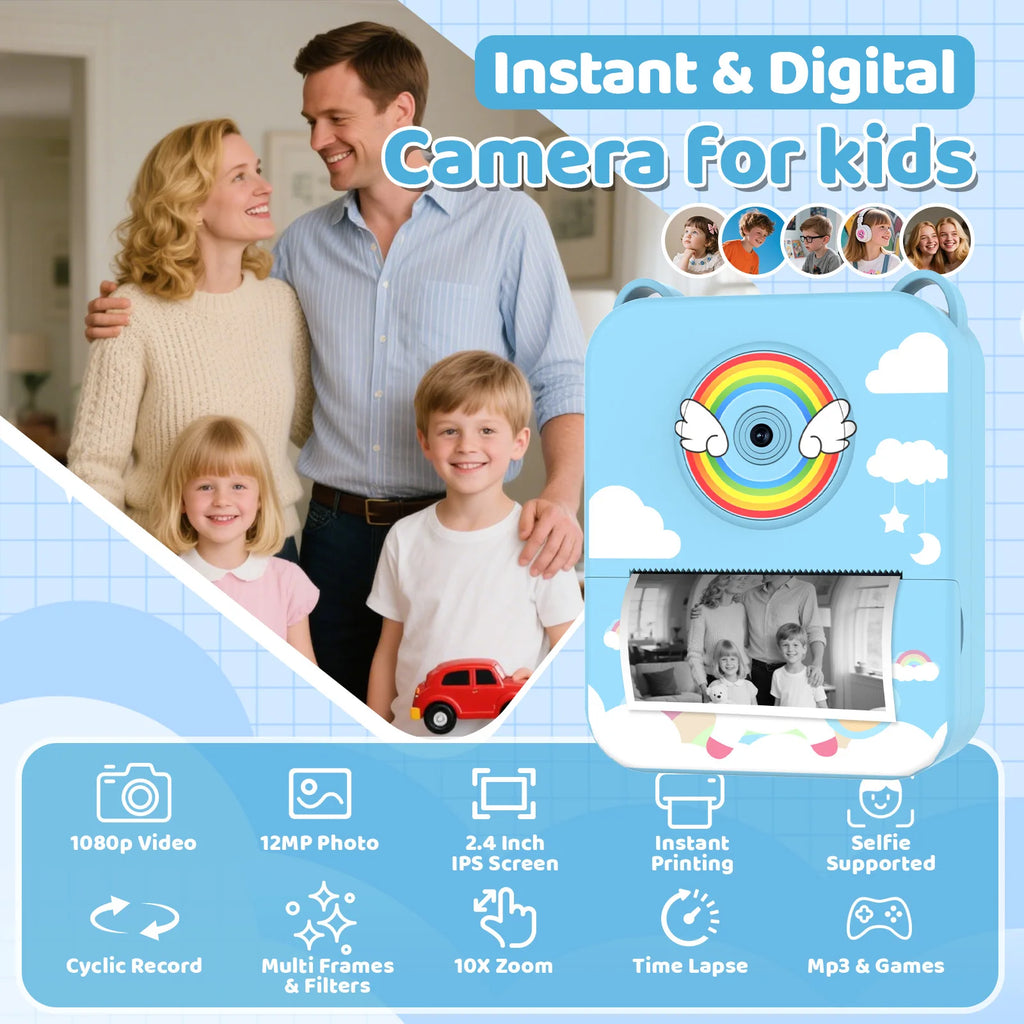 Digital Children Camera Instant Print Photo Video Recorder