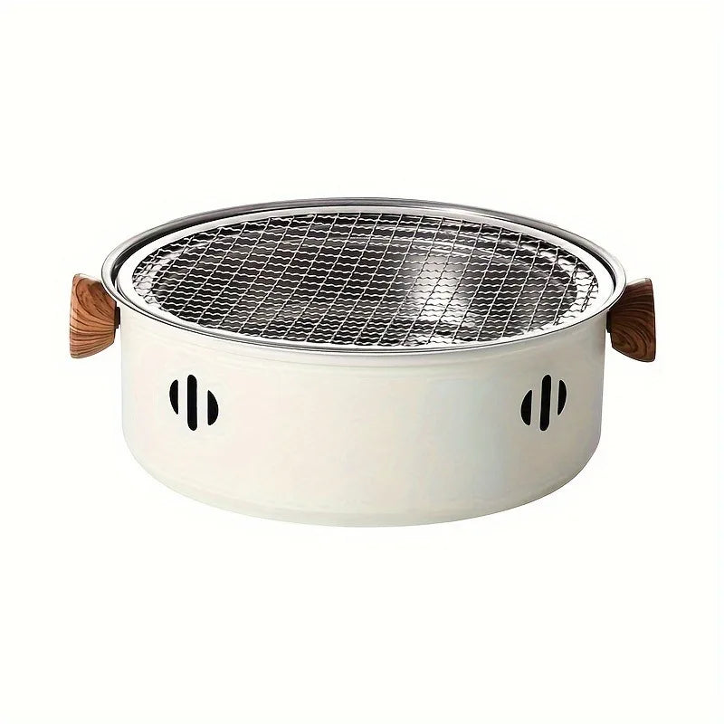 Portable Small Stainless Steel Barbecue Grill Desktop Charcoal Grill With Separate Design And Grill Net For Home Outdoor Use